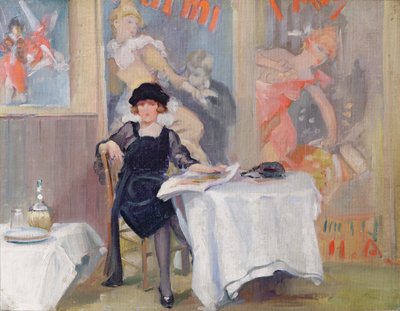 Dame an einem Cafétisch von Harry J. Pearson